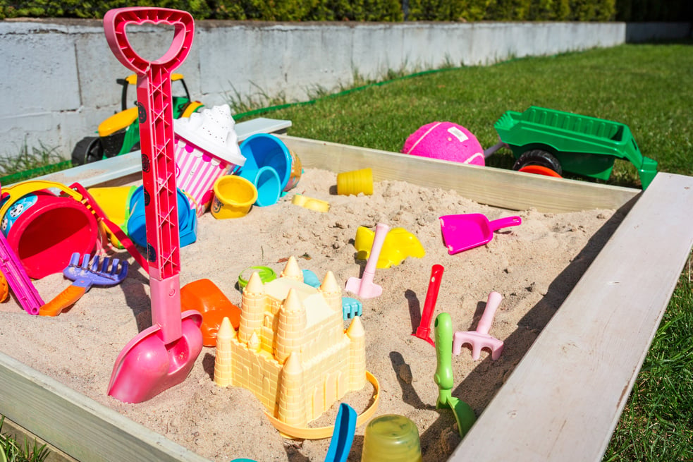 Garden playground with sandpit